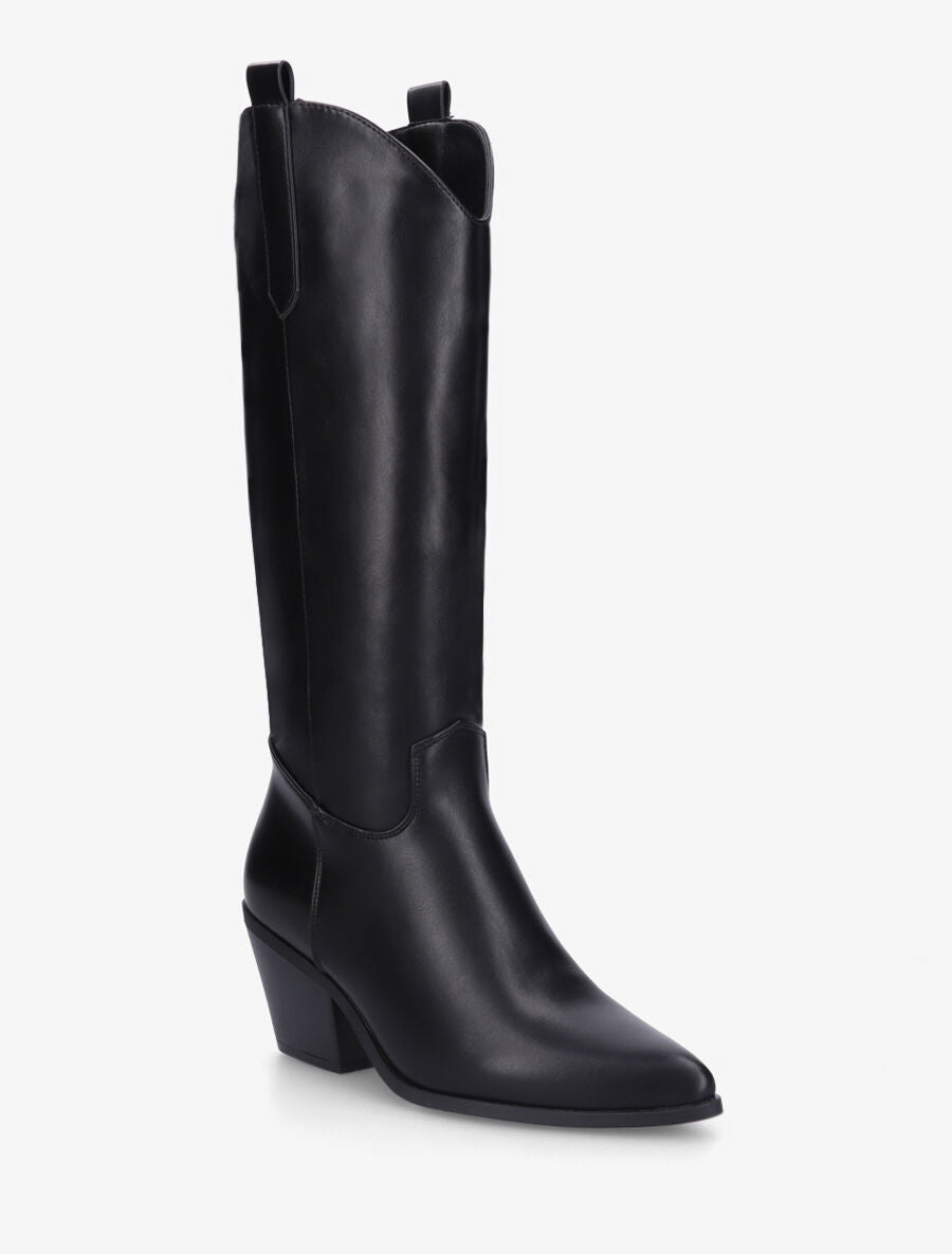Bottes en simili style santiag - Noir - 2