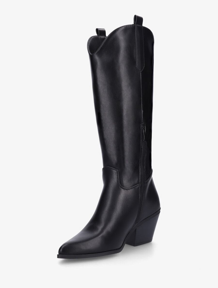 Bottes en simili style santiag - Noir - 3