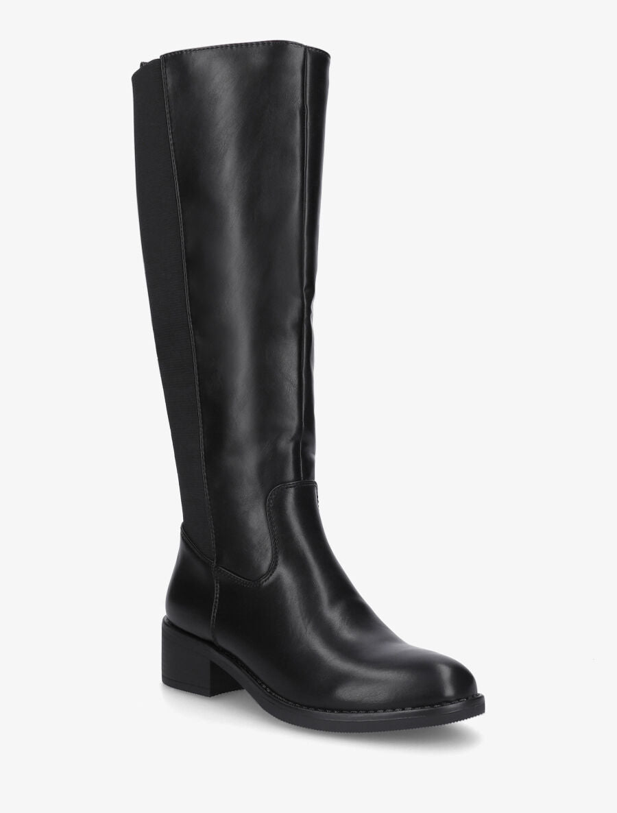 Bottes en simili élastiquées - Noir - 2
