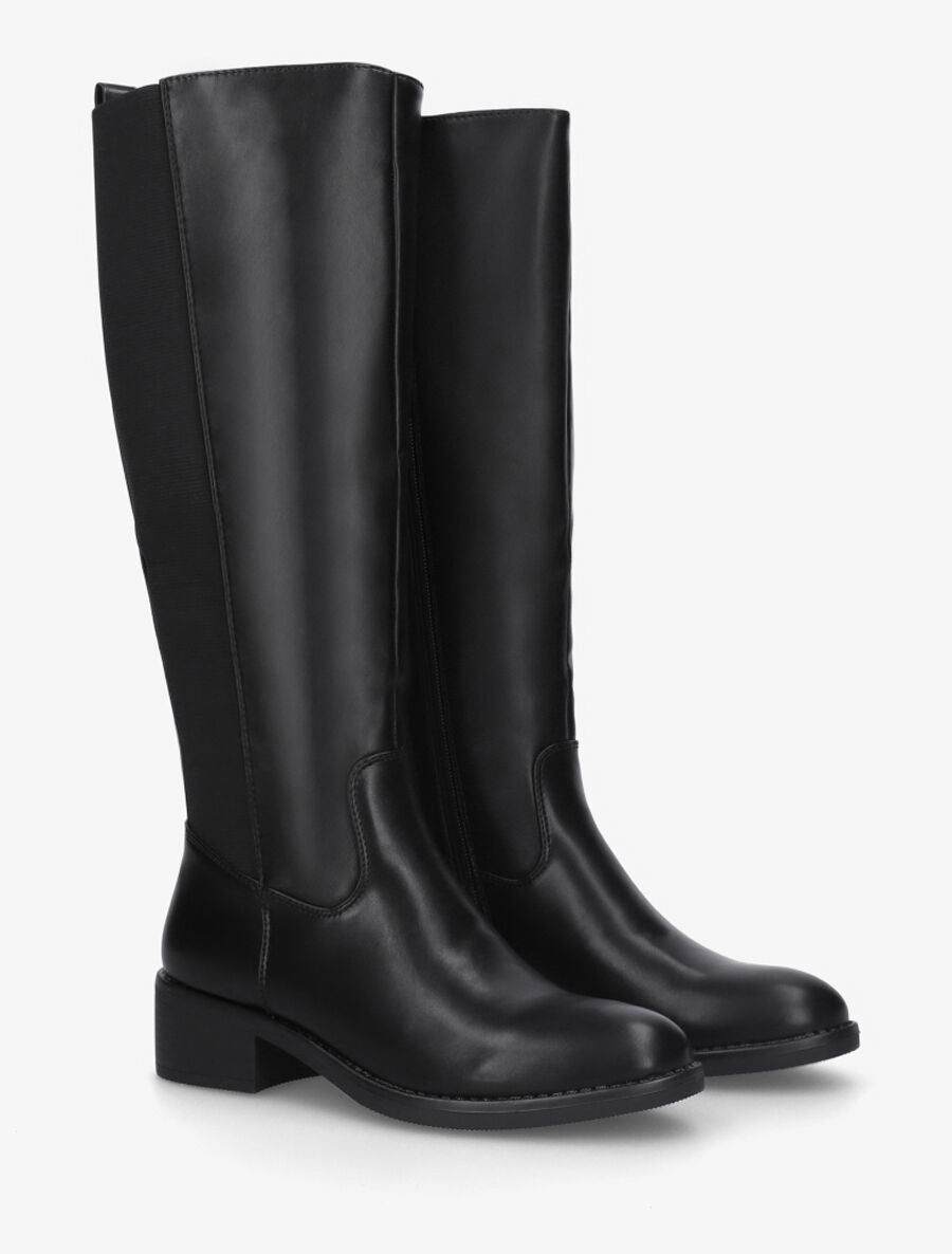 Bottes en simili élastiquées - Noir - 4