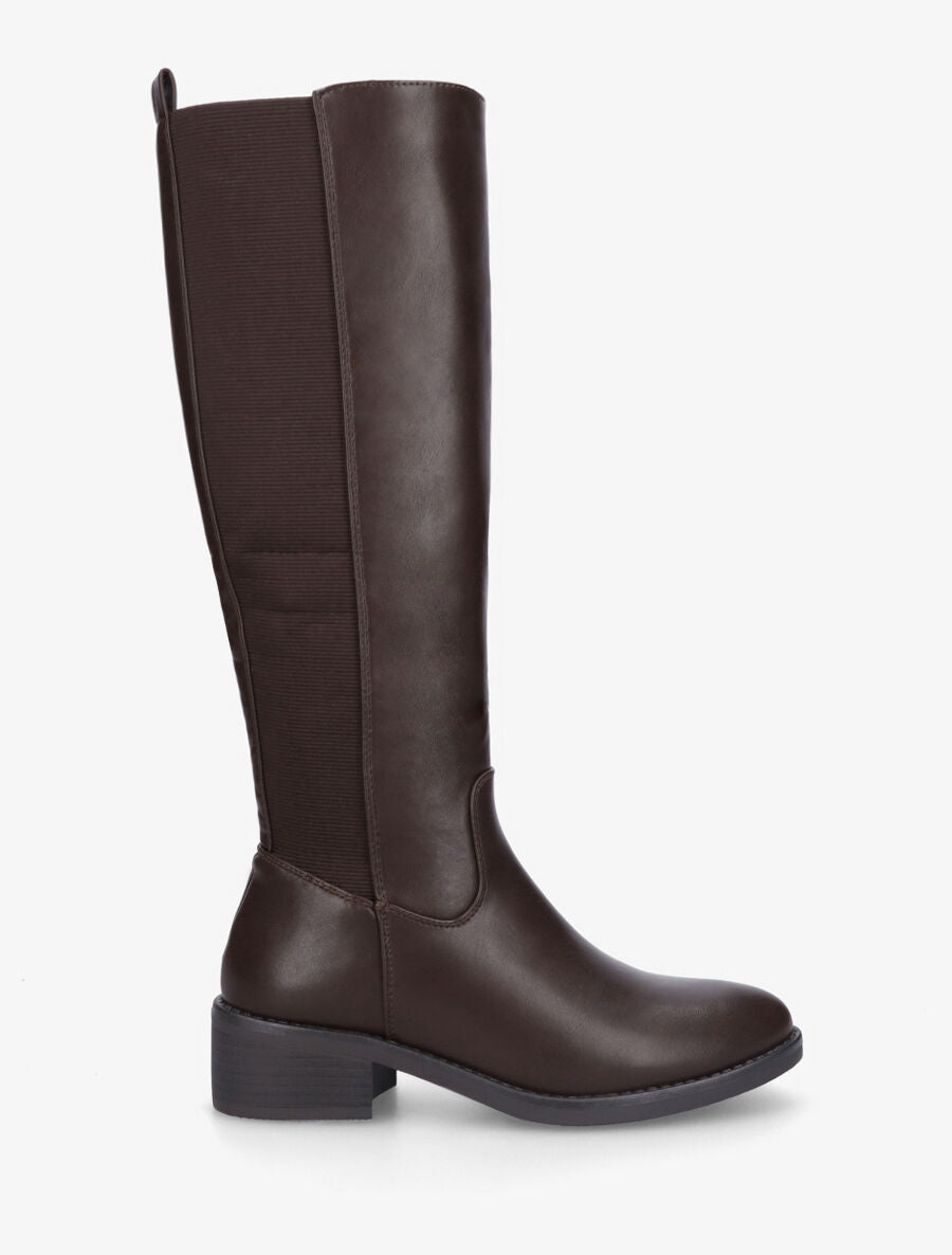 Bottes en simili élastiquées - Chocolat - 5