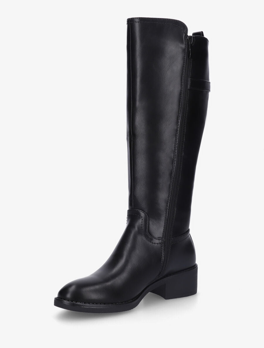 Bottes en simili à ceinturon - Noir - 3