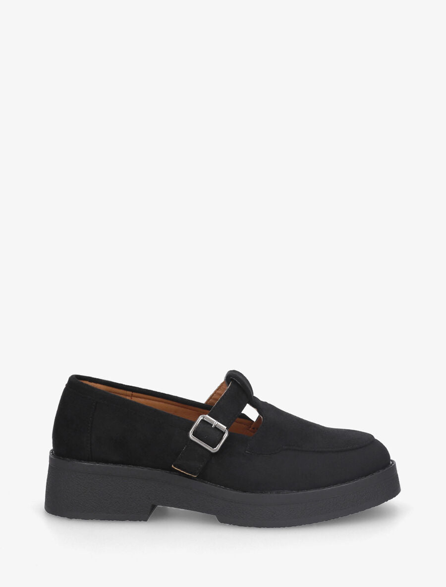 Mocassins en suédine à boucle - Noir - 1