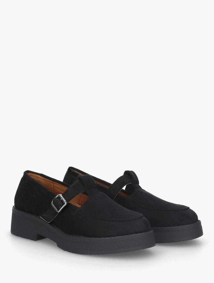 Mocassins en suédine à boucle - Noir - 4