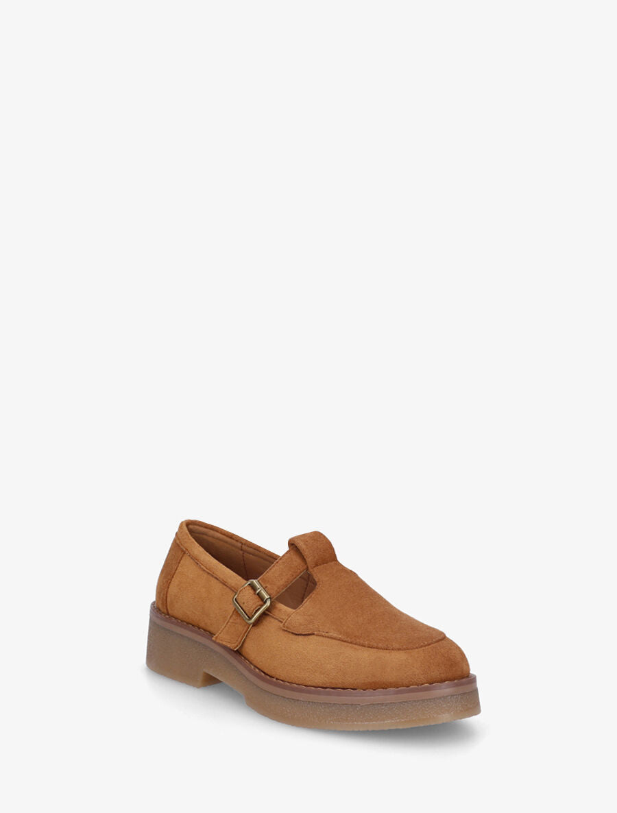 Mocassins en suédine à boucle - Camel - 2