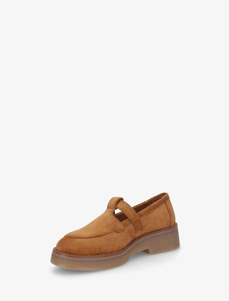 Mocassins en suédine à boucle - Camel - 3