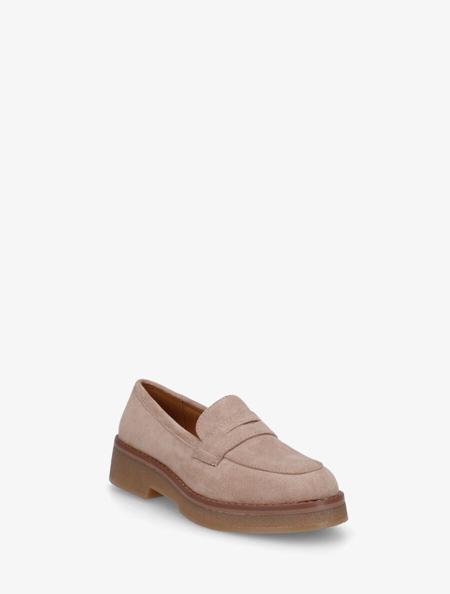 Mocassins classiques en suédine - Beige foncé - 2
