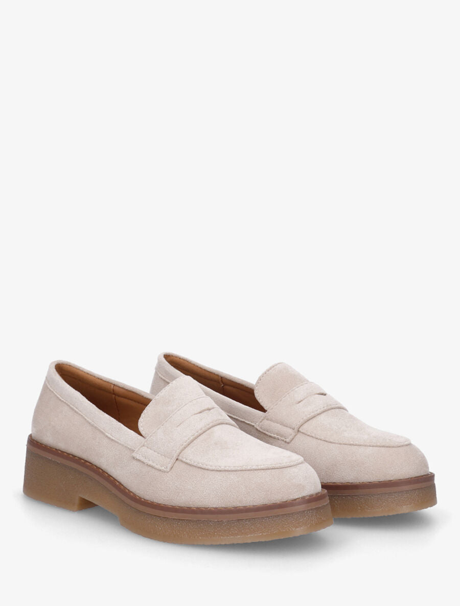 Mocassins classiques en suédine - Beige - 4
