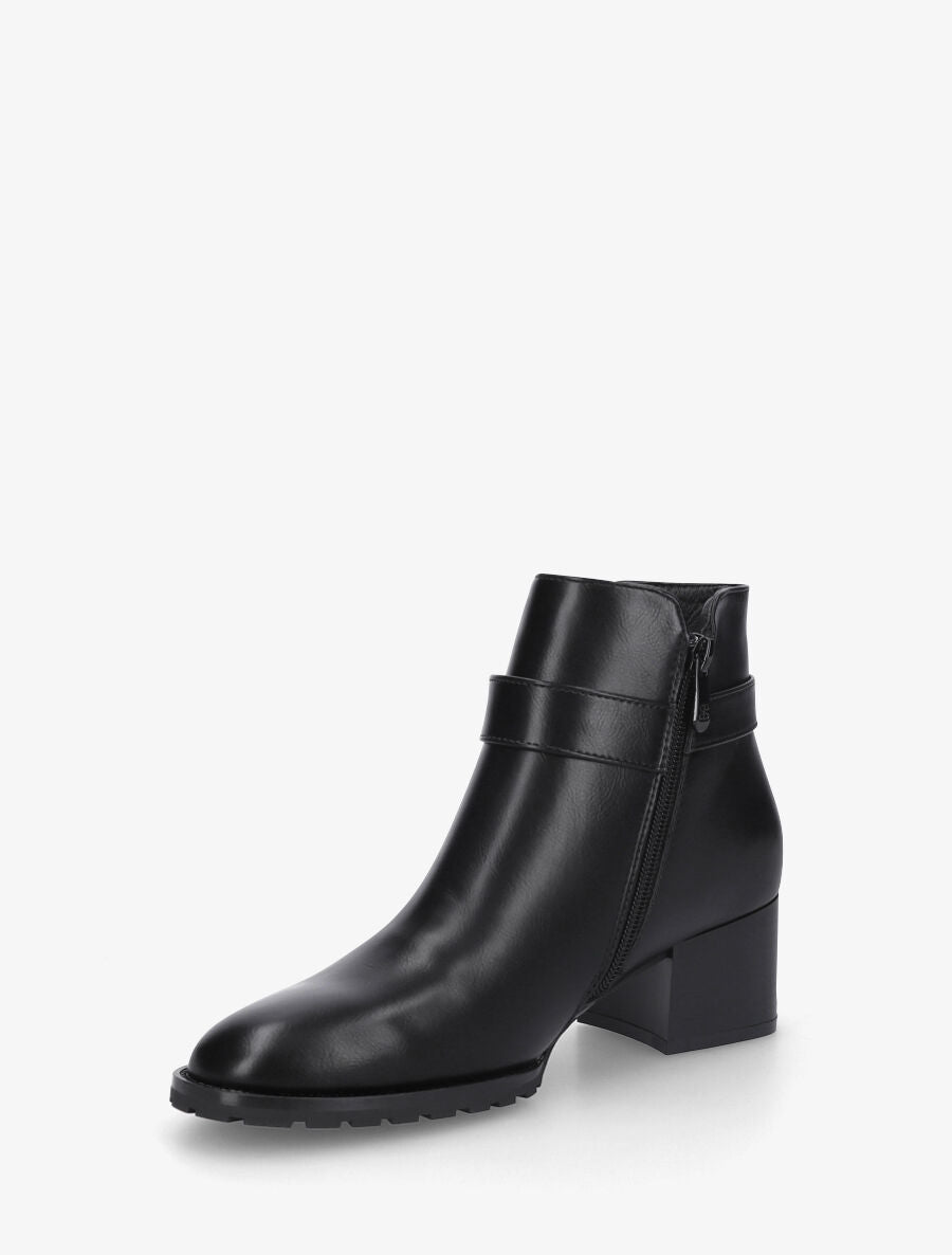 Bottines en simili à talon et boucle - Noir - 3