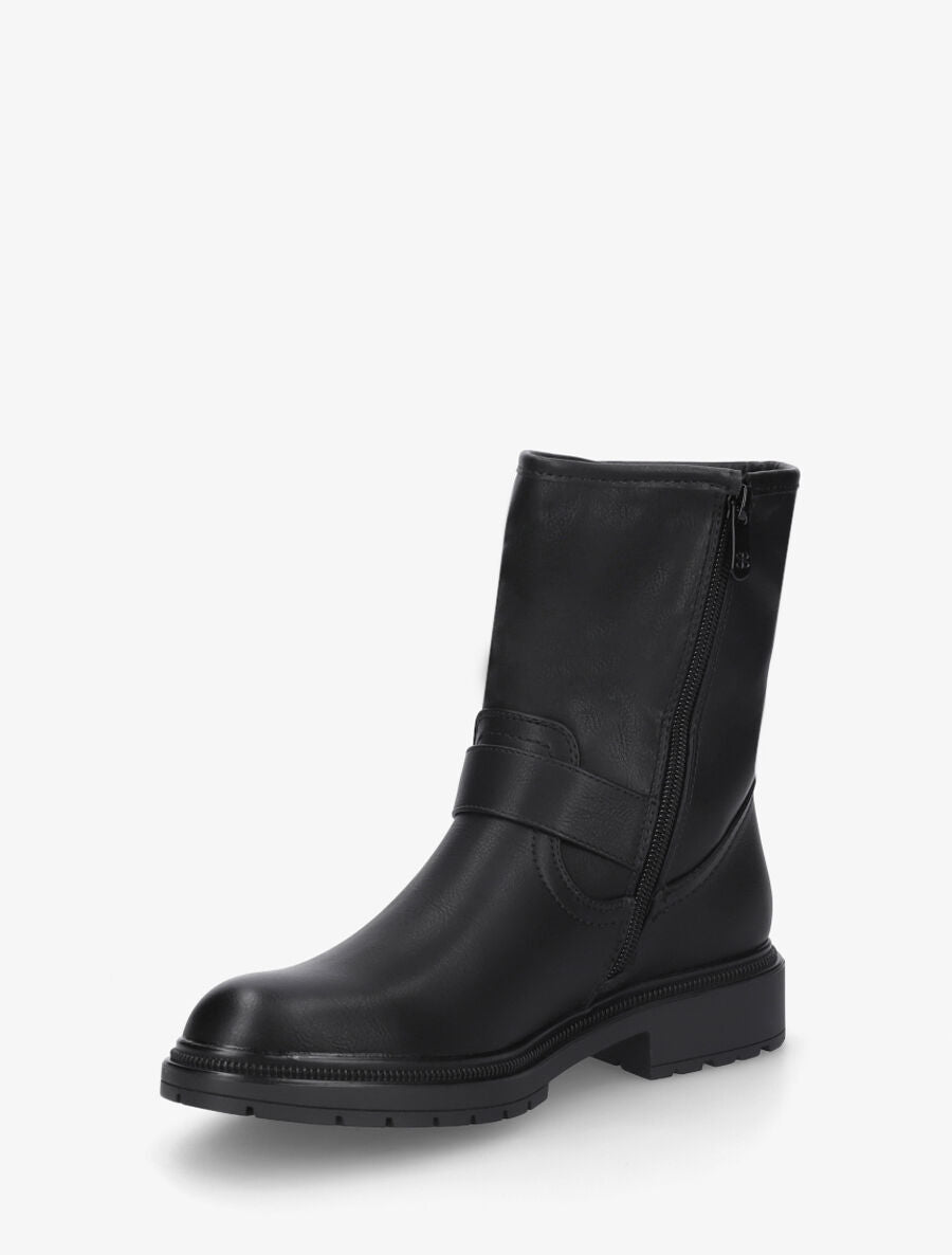 Bottines en simili à ceinturons - Noir - 3