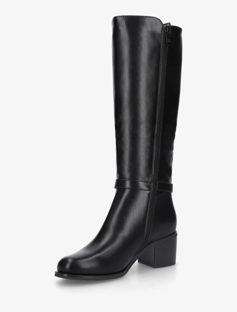 Bottes en simili à talon - Noir - 3