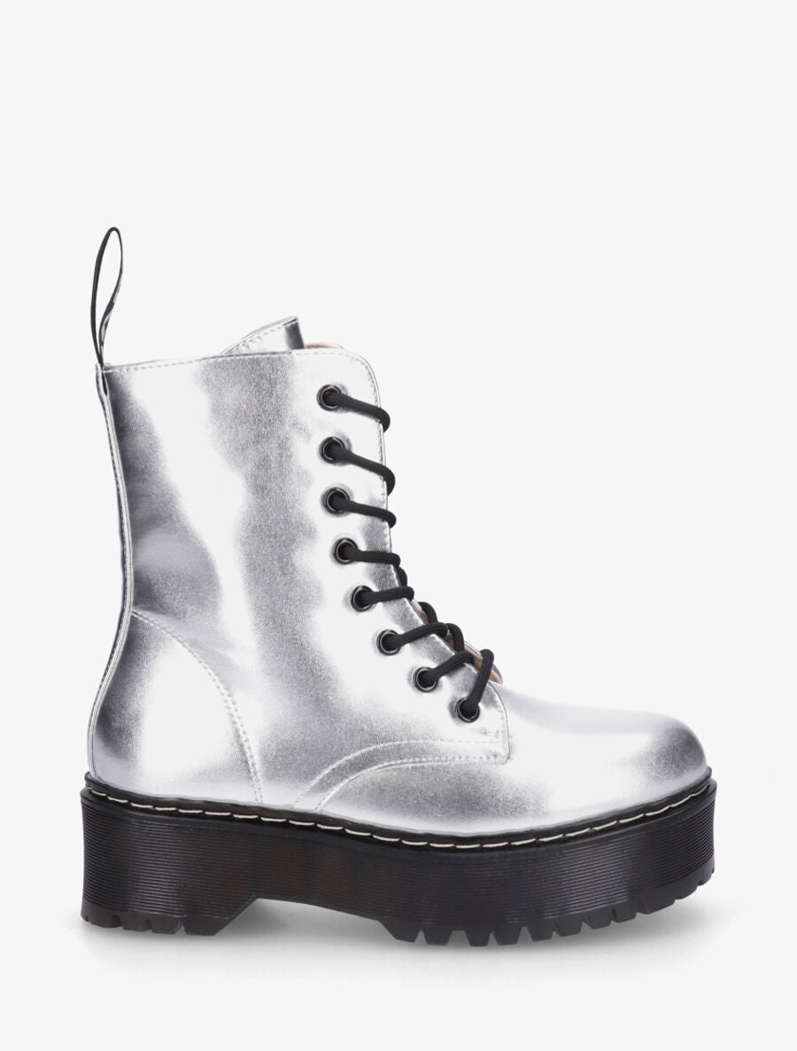 Bottines montantes en simili brillant - Argent - 1