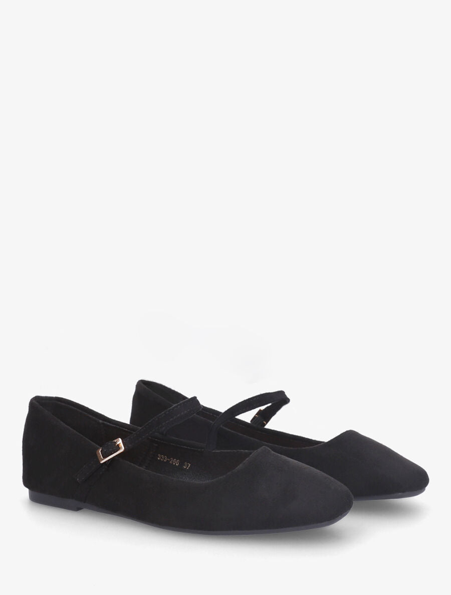 Ballerines style babies en suédine - Noir - 4
