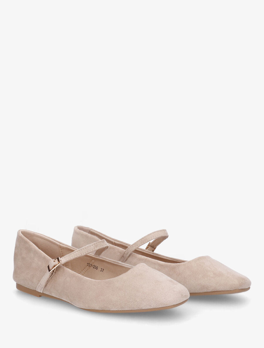 Ballerines style babies en suédine - Beige - 4
