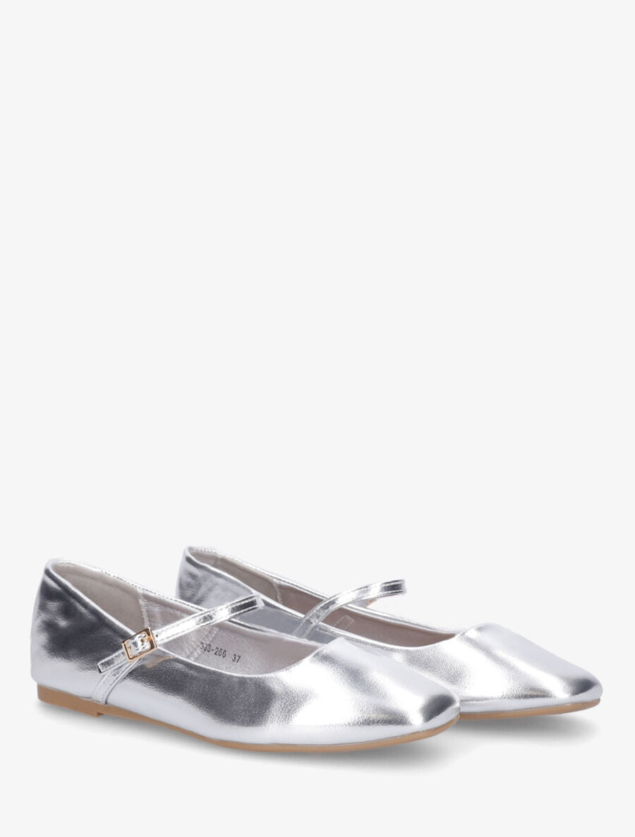 Ballerines style babies en simili brillant - Argent - 4