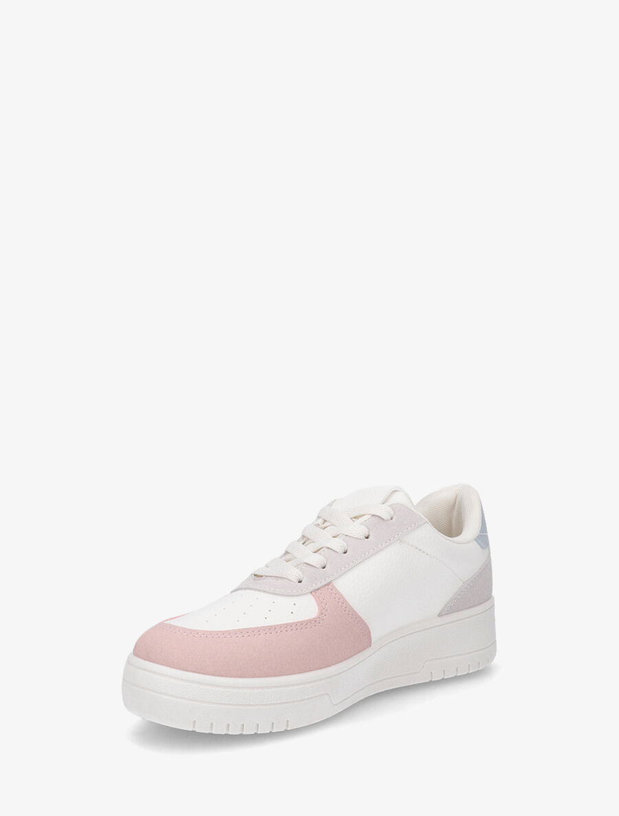 Sneakers à lacets et bandes à paillettes - Rose - 3