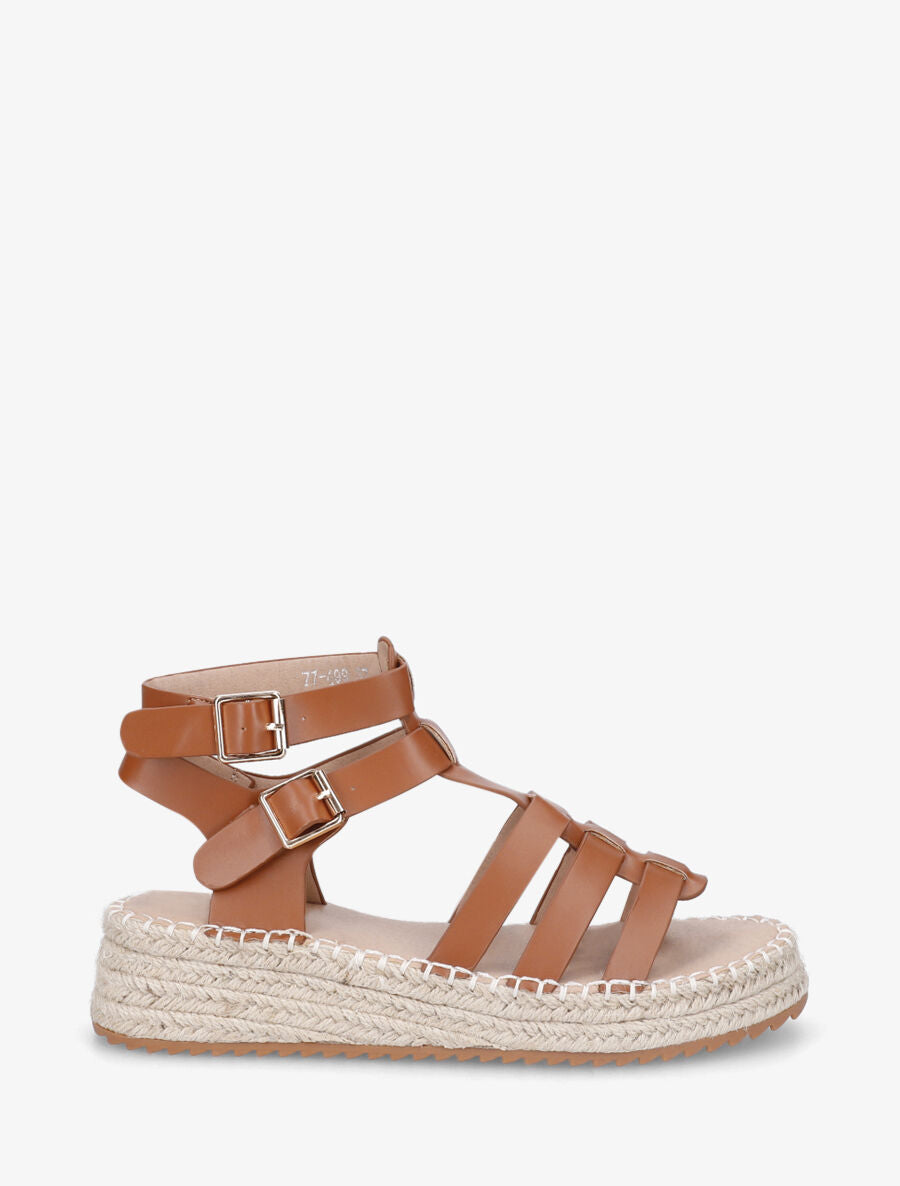 Sandales style spartiates - Camel - 1