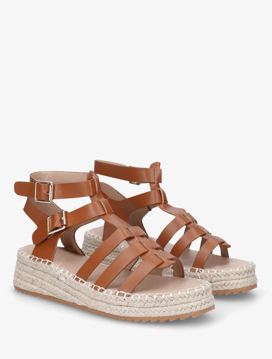 Sandales style spartiates - Camel - 4