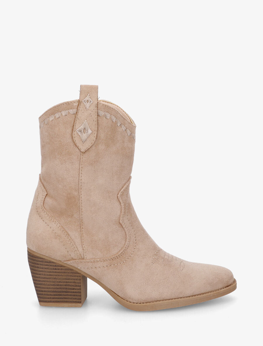 Bottines santiags à talon bottier - Taupe - 5