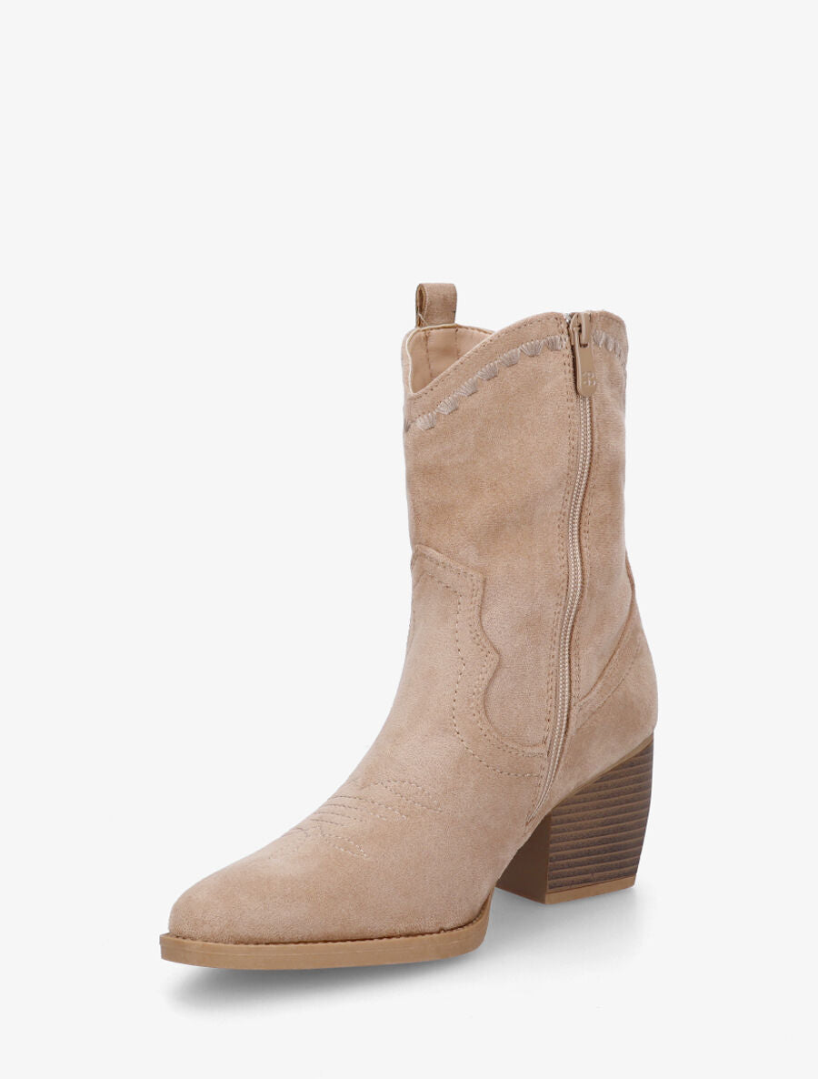 Bottines santiags à talon bottier - Taupe - 3