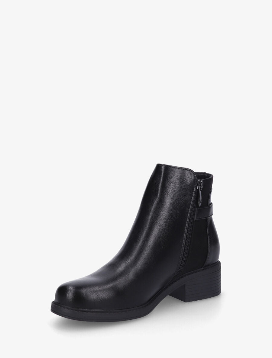 Bottines en simili et suédine - Noir - 3