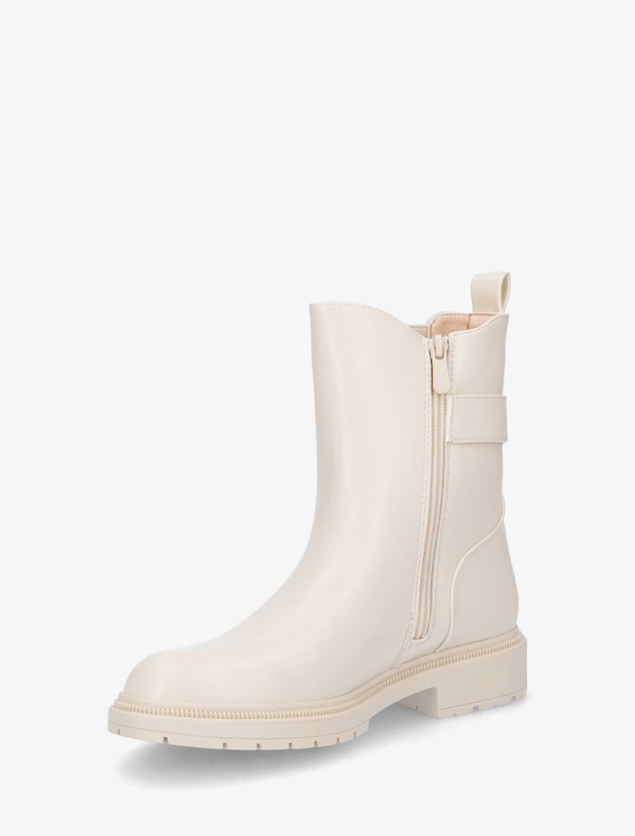 Bottines à empiècement métallique - Beige - 3