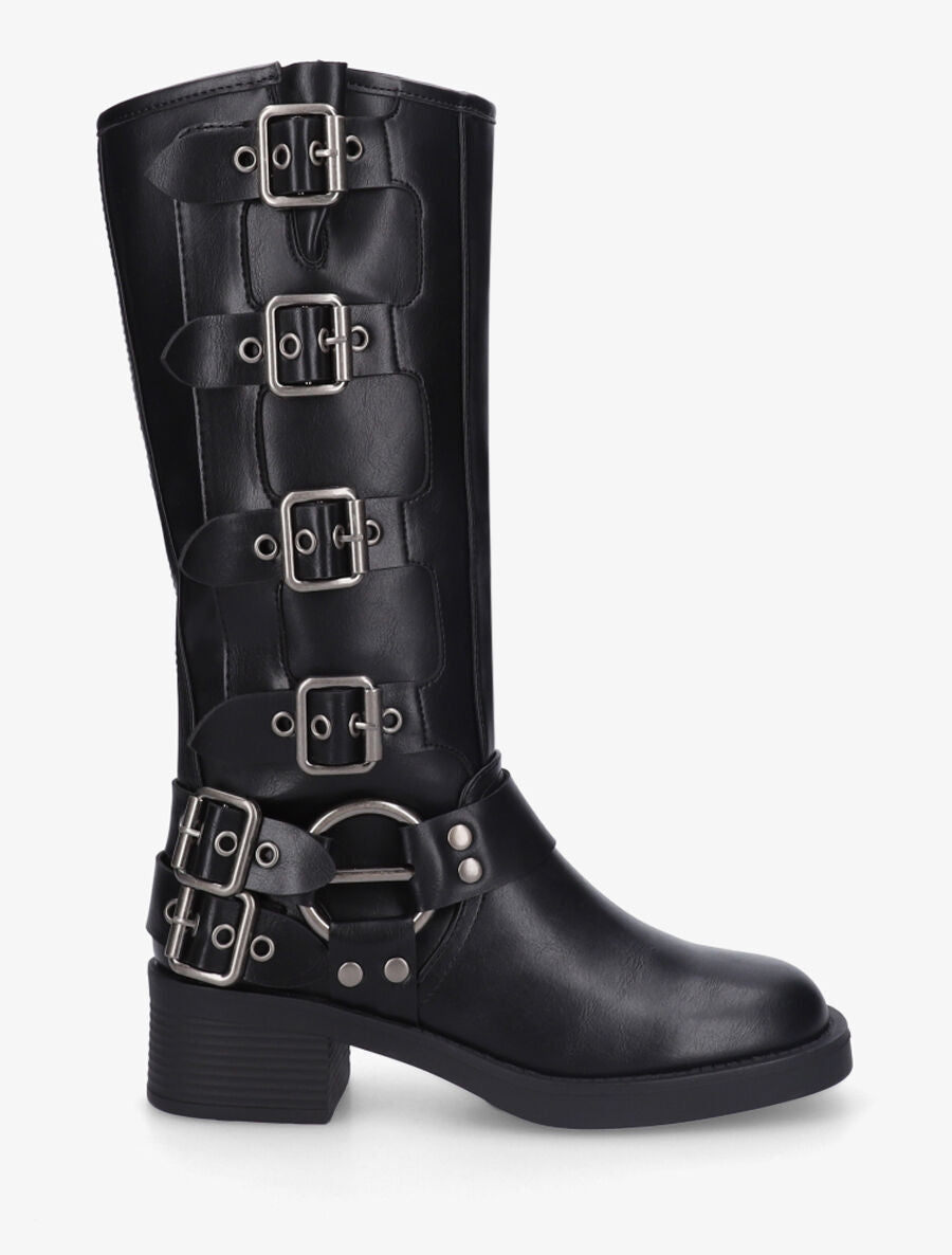 Bottes en simili style rock - Noir - 5