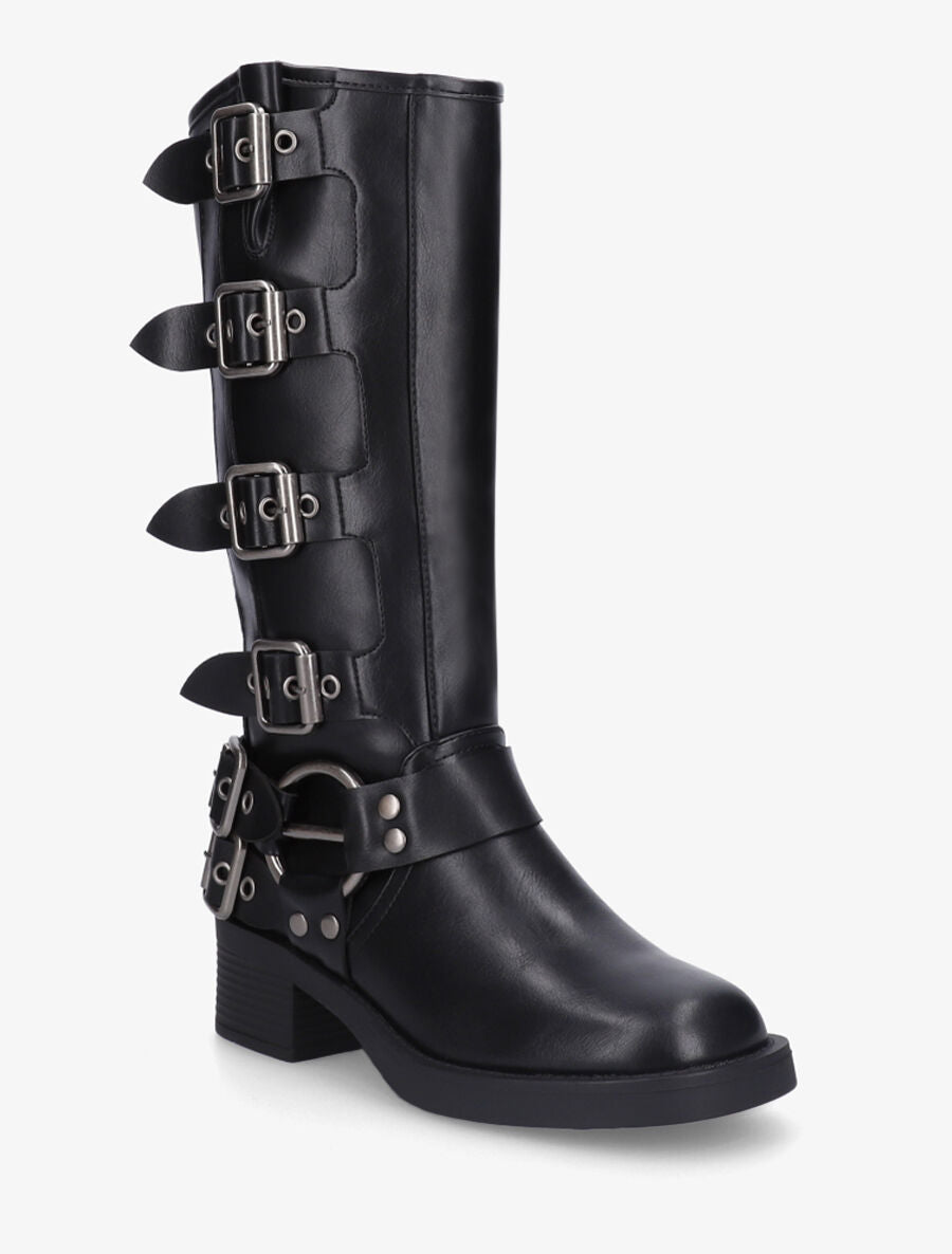 Bottes en simili style rock - Noir - 2