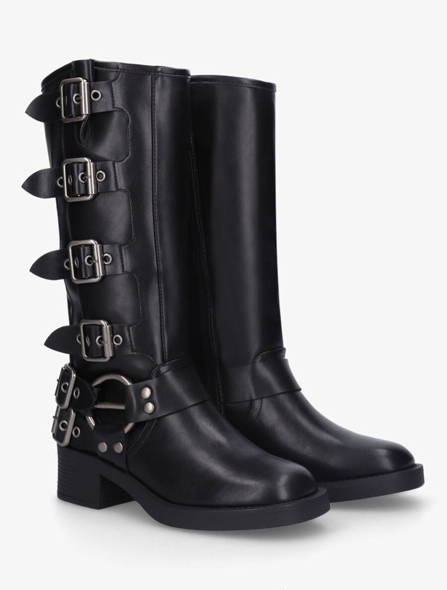 Bottes en simili style rock - Noir - 4