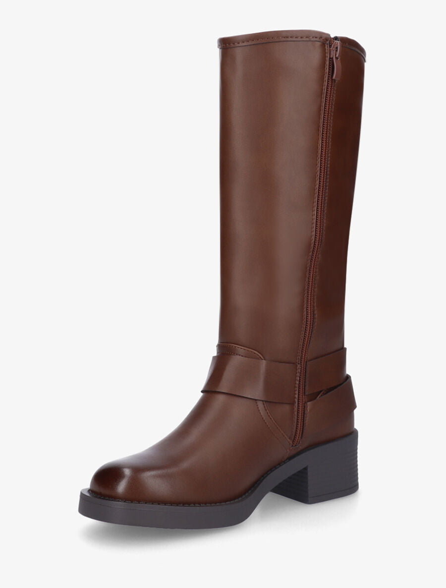 Bottes en simili style rock - Marron - 3