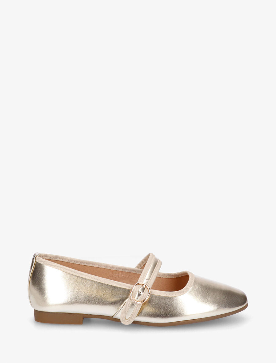 Ballerines en simili brillant à bride à boucle - Or - 5