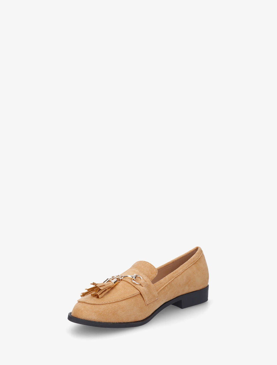 Mocassins unis en suédine - Camel - 3