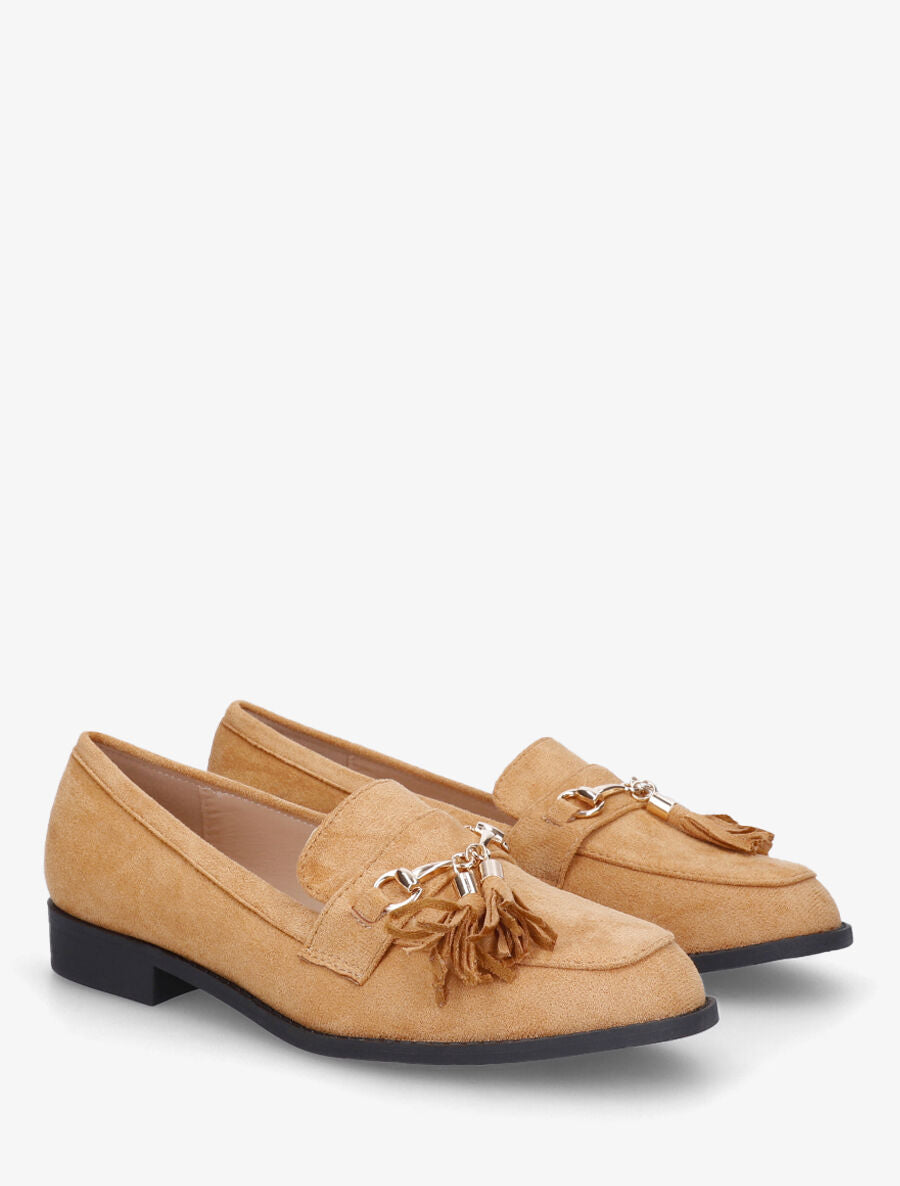 Mocassins unis en suédine - Camel - 4