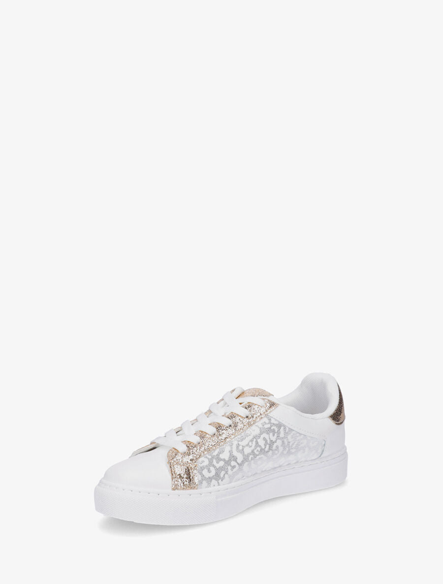 Sneakers en simili à détail étoile - Blanc - 3