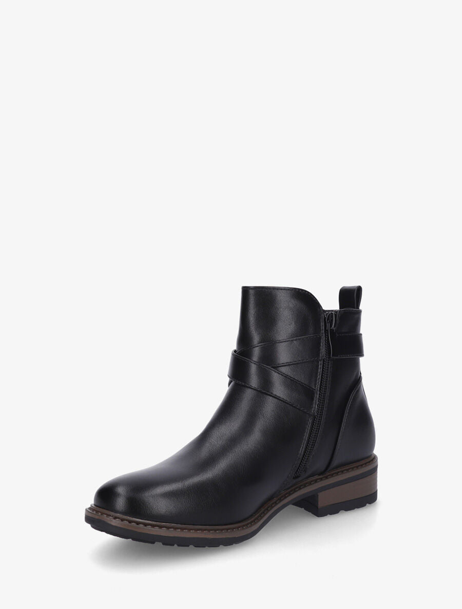 Bottines unies en simili - Noir - 3