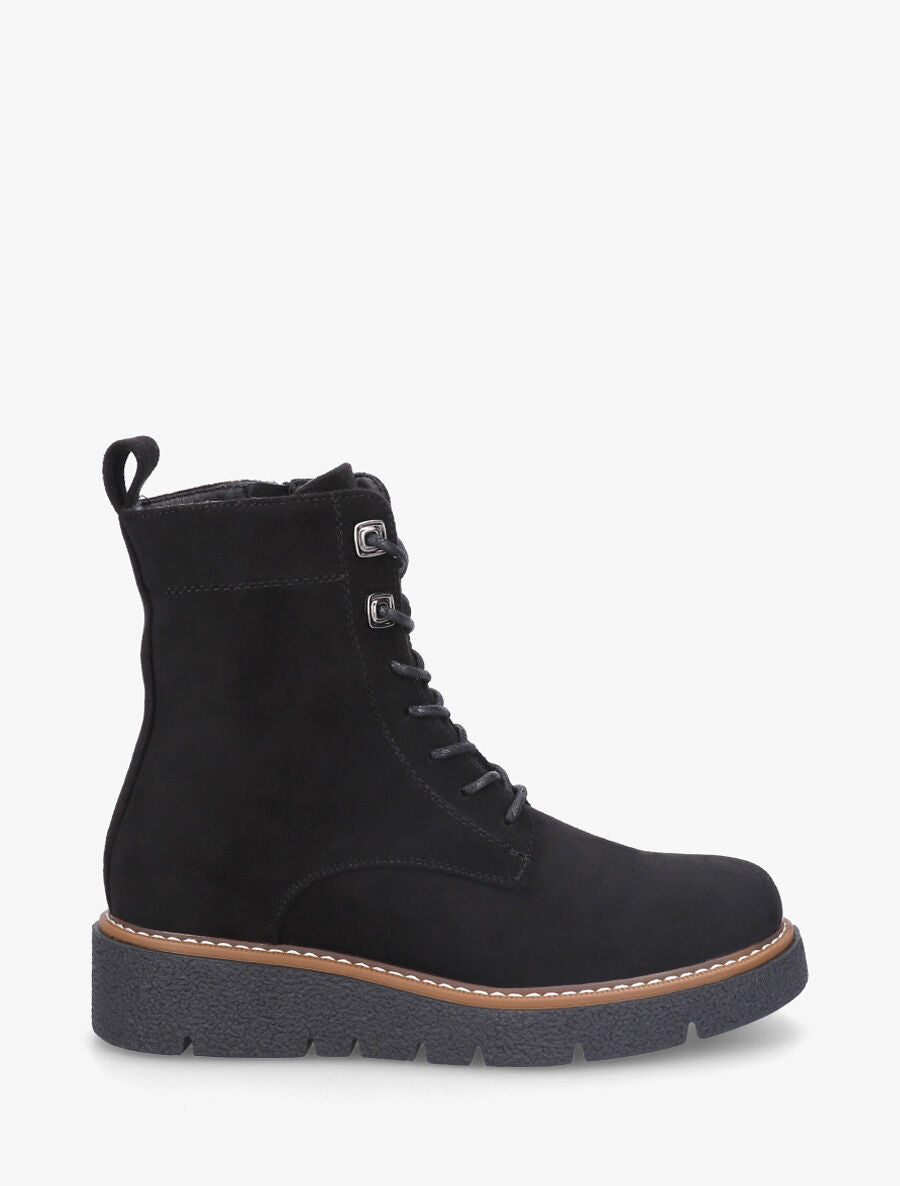 Bottines montantes en suédine - Noir - 1