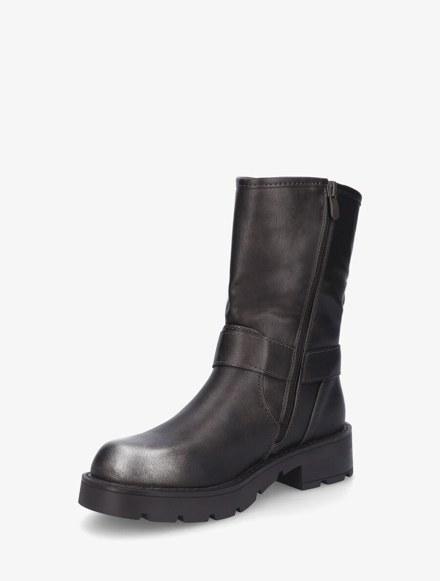 Bottines montantes en simili - Anthracite - 3