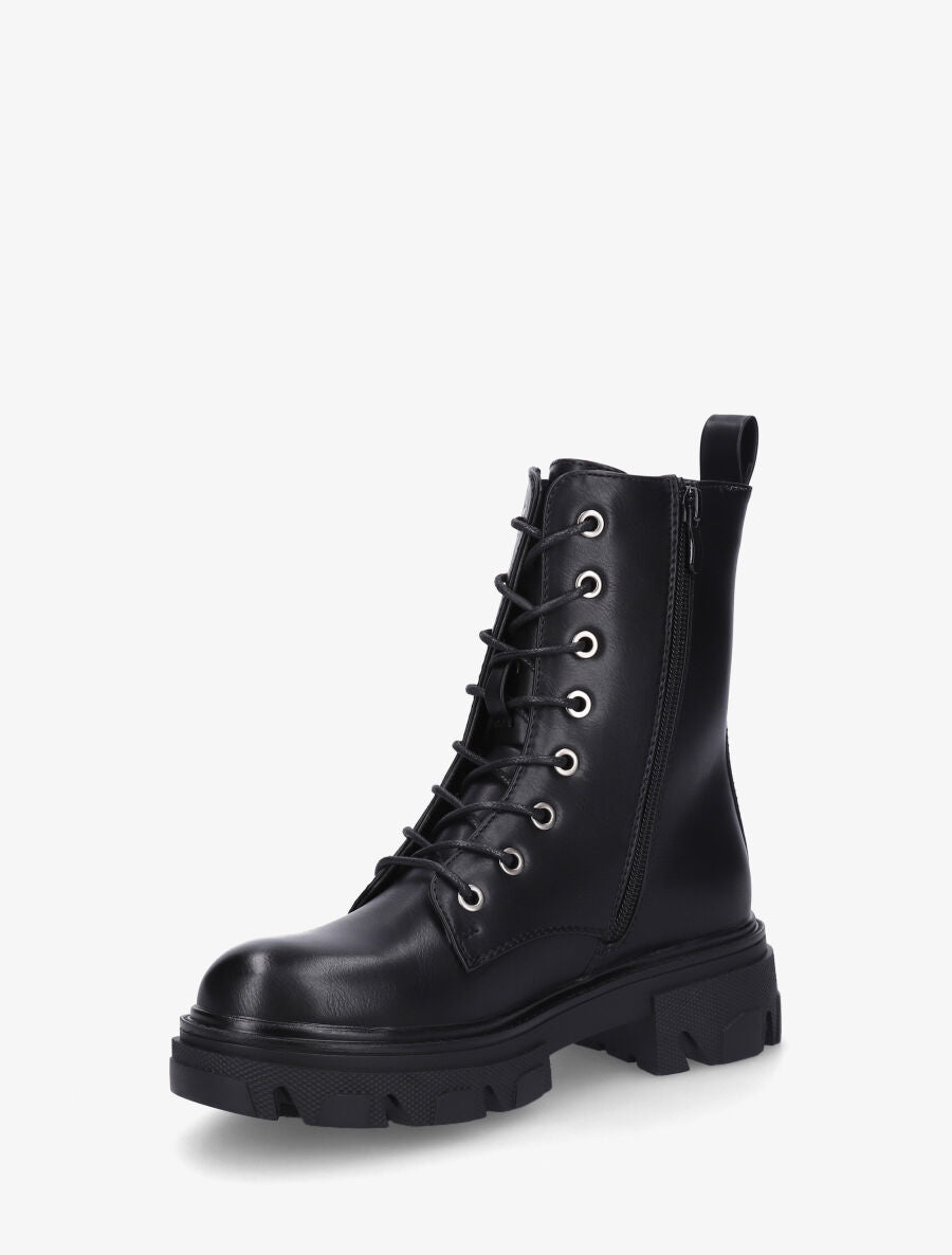 Bottines style rangers à bande élastiquée - Noir - 3