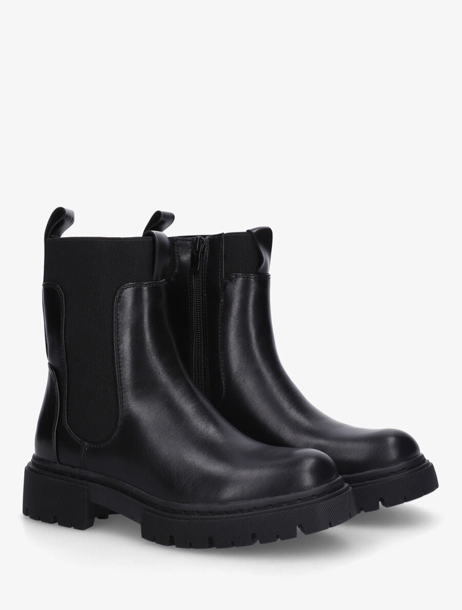 Bottines en simili style chelsea - Noir - 4