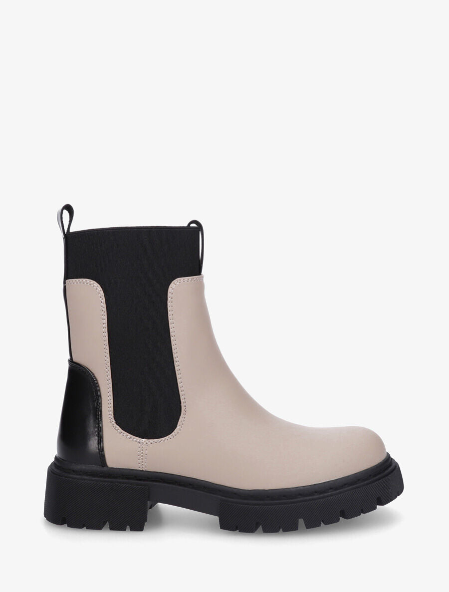 Bottines en simili style chelsea - Beige - 5