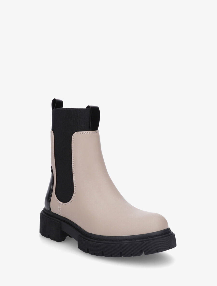 Bottines en simili style chelsea - Beige - 2