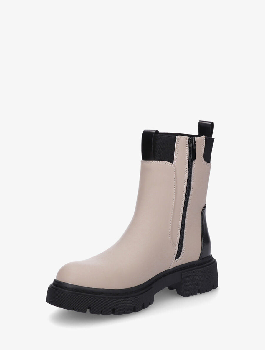 Bottines en simili style chelsea - Beige - 3