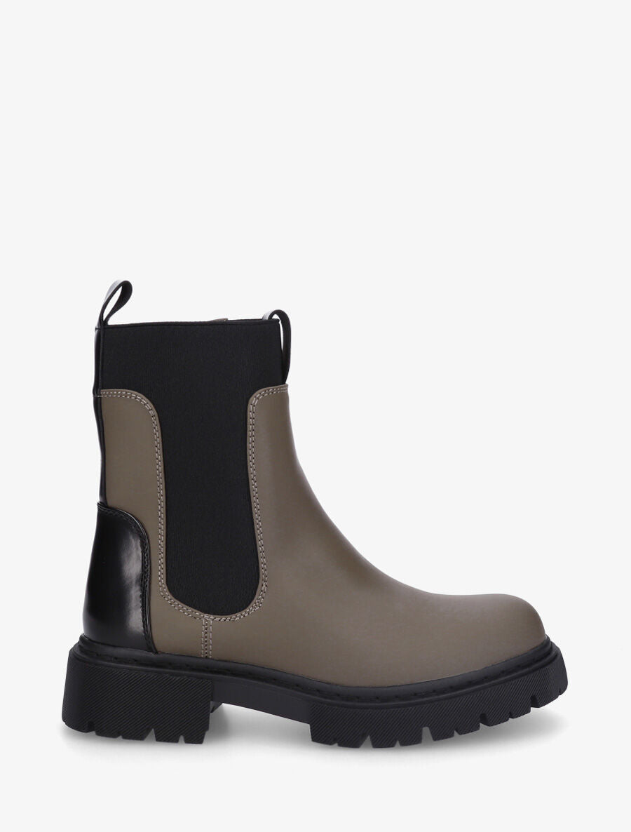 Bottines en simili style chelsea - Kaki - 5