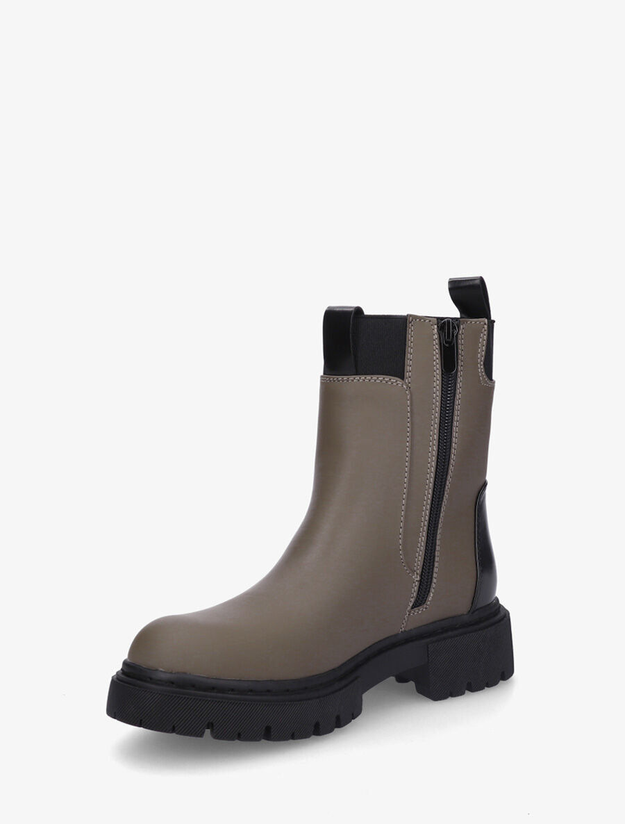 Bottines en simili style chelsea - Kaki - 3