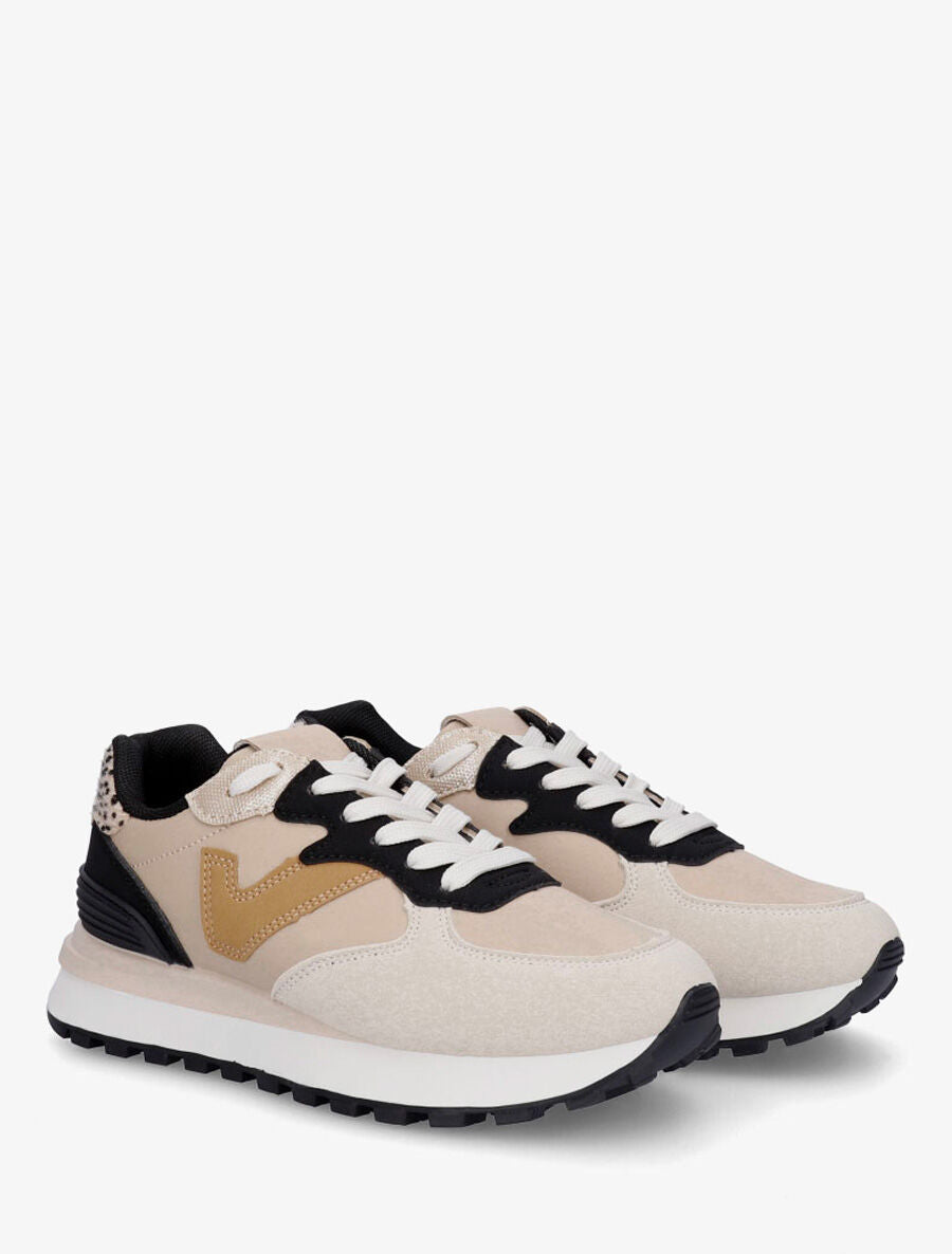 Sneakers à blocs colorés dépareillés - Noir - 4