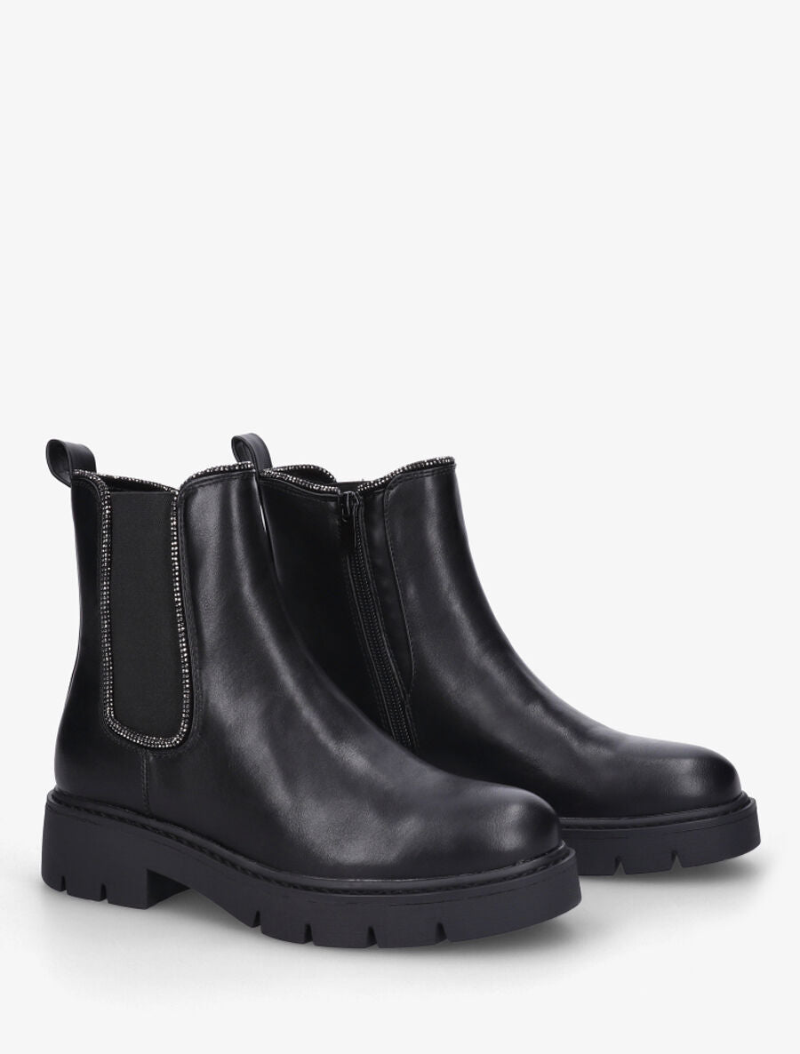 Chelsea boots à détail strass - Noir - 4