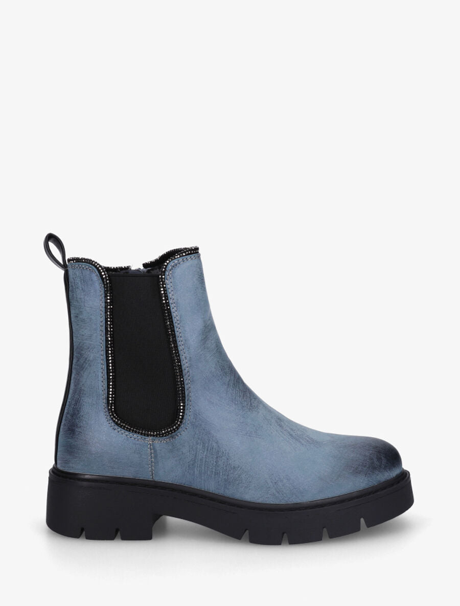 Chelsea boots à détail strass - Bleu - 1