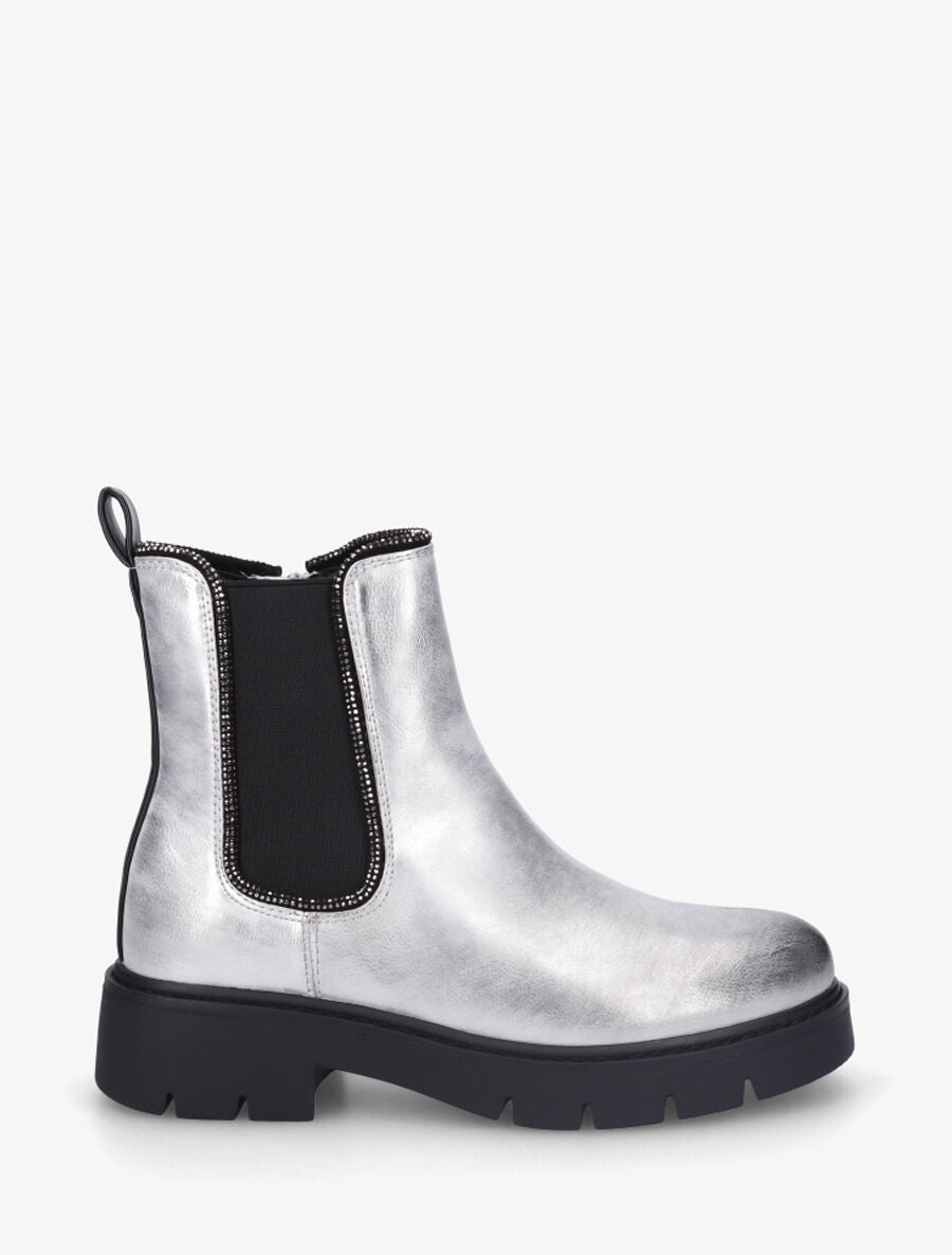 Chelsea boots à détail strass - Argent - 5