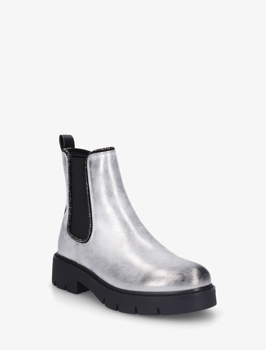 Chelsea boots à détail strass - Argent - 2