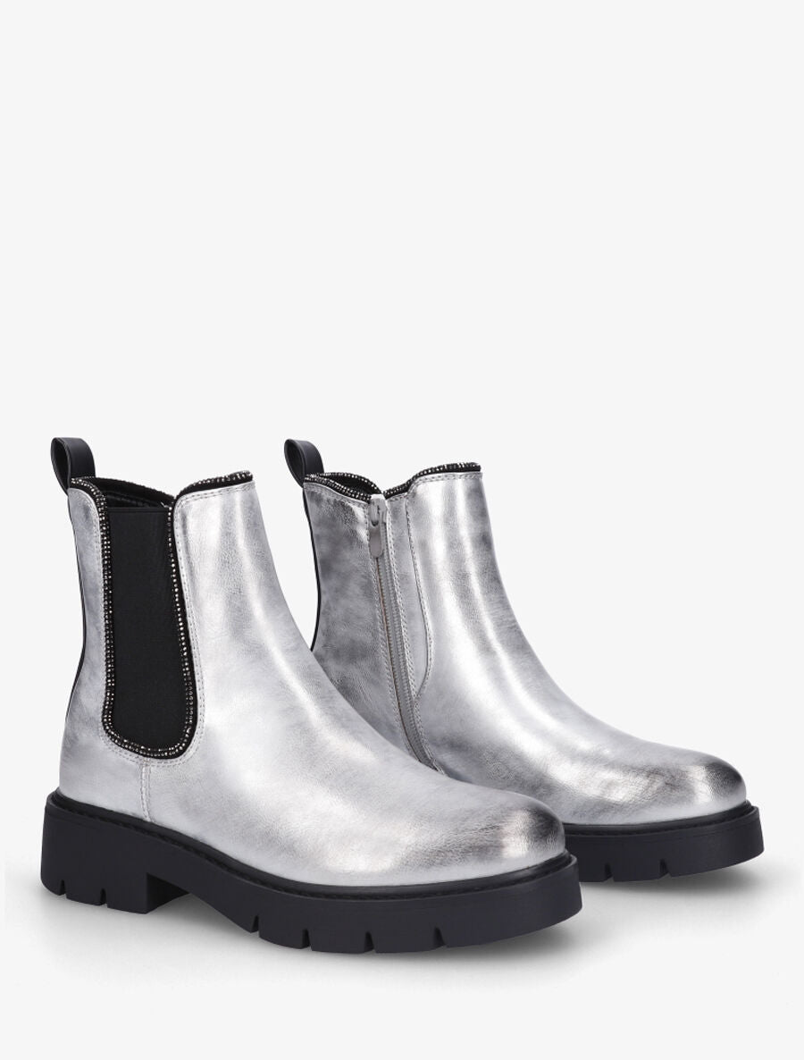 Chelsea boots à détail strass - Argent - 4